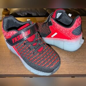 Kids Unisex Red and Black Light up Skating Sneakers - Size 2